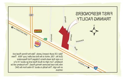 A map showing the location of the First Responders Training Facility with text directions.